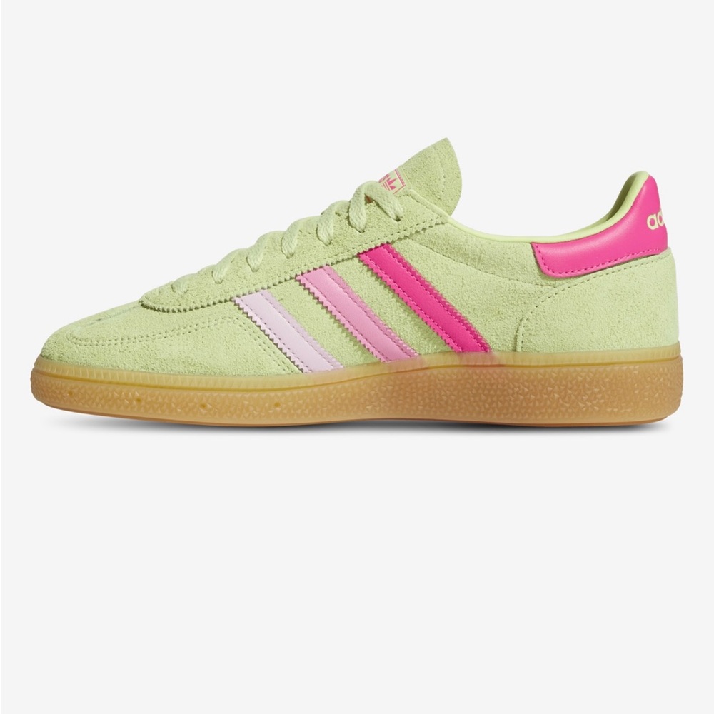 Adidas Lime and Pink Suede Handball Spezial Sneakers